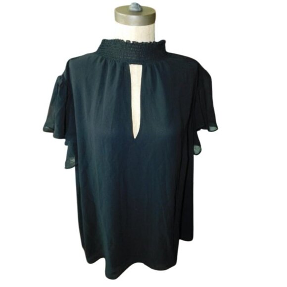 1. State Size 2X Plus Size Black Keyhole Blouse Nordstrom - Picture 1 of 2